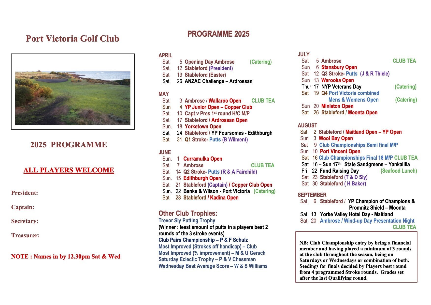 Club Programme